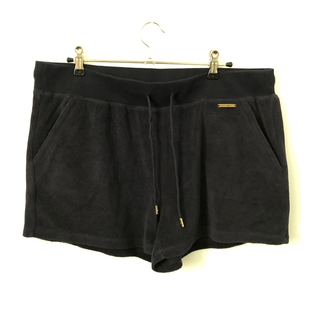Michael Kors Navy Blue Terry Cloth Shorts 3"